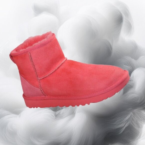 UGG Classic Mini II Punch Pink Shearling Lined Boot, Size 7 - Picture 2 of 12